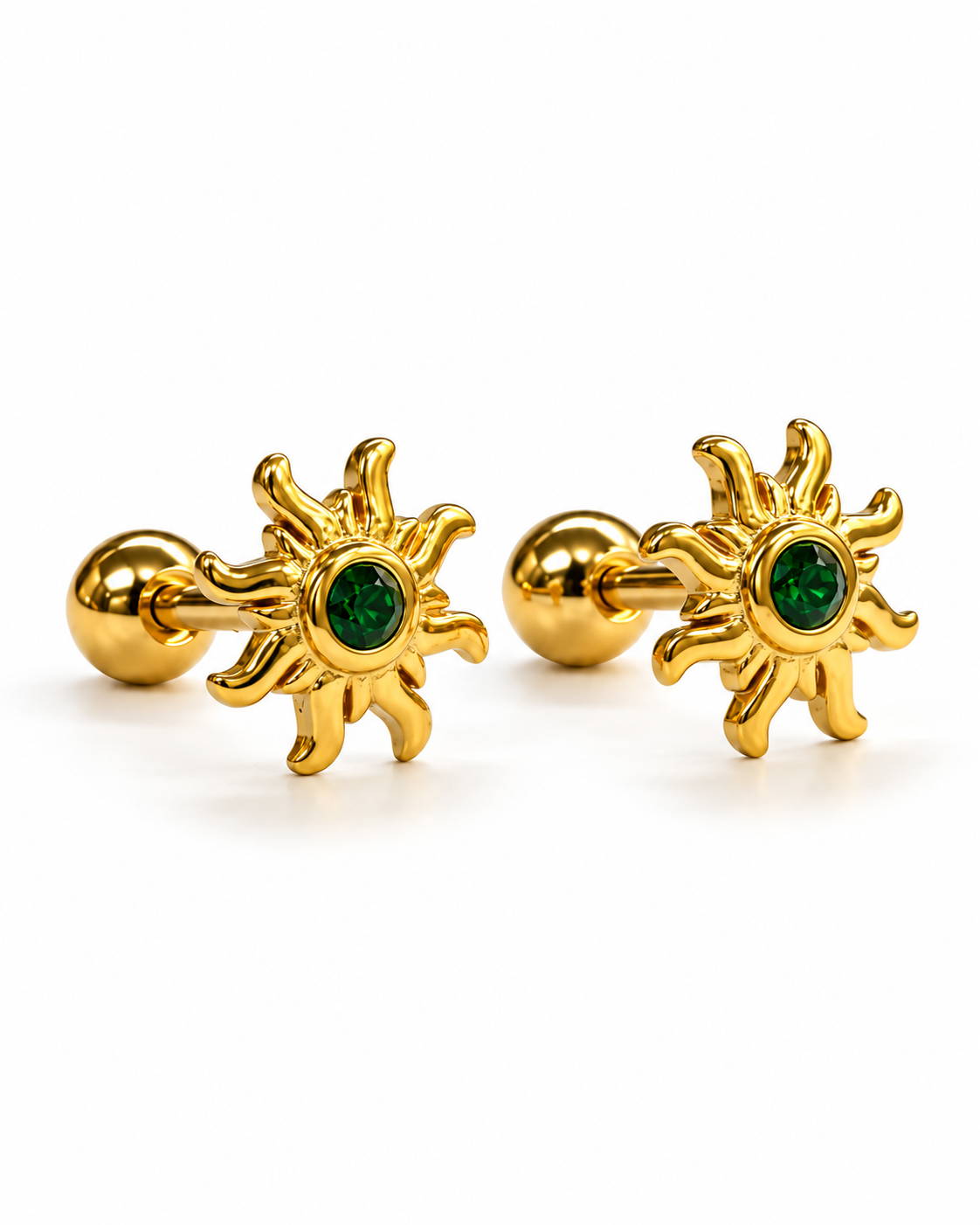 Sun Studs - Green Diamond | Exclusive Studs