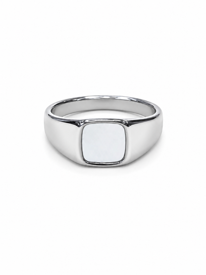 Square Pearl Signet Ring