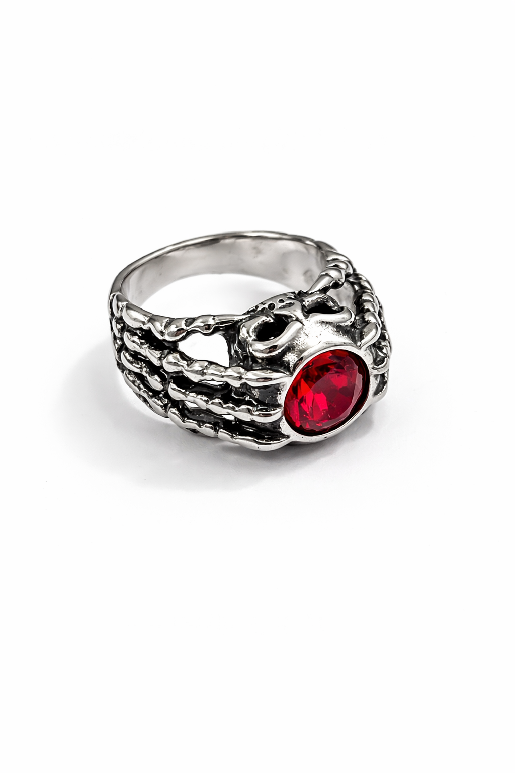 Skull Crusher - Red Stone Ring