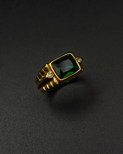 Vetro Green Signet Ring