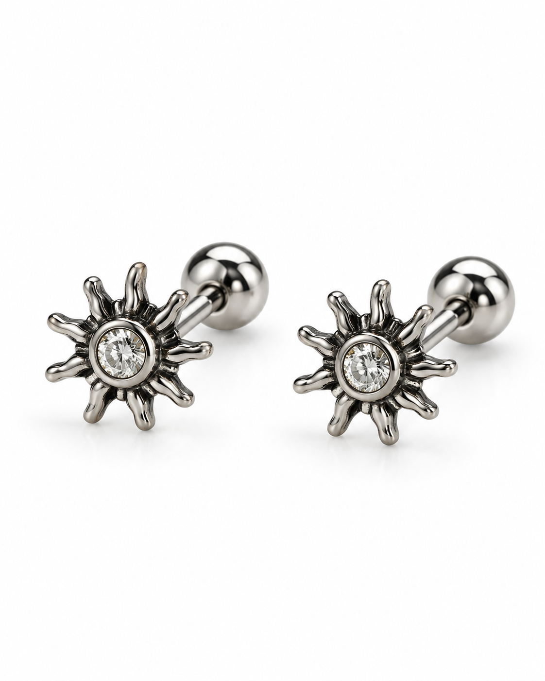 Sun Studs - Silver