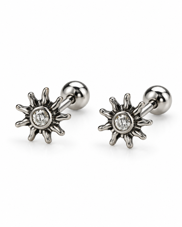 Sun Studs - Silver