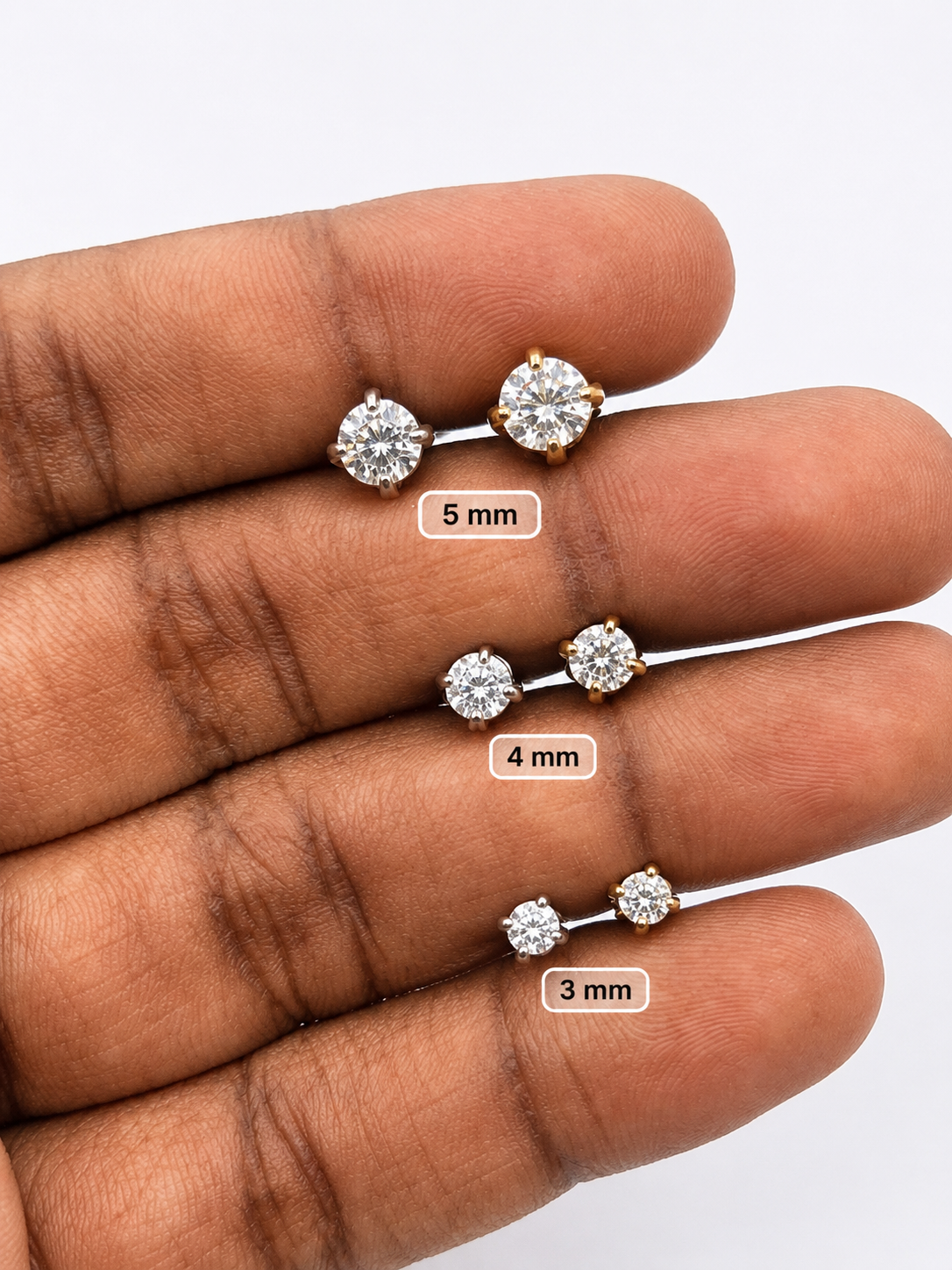 Crystal Solitaire Studs (Silver)