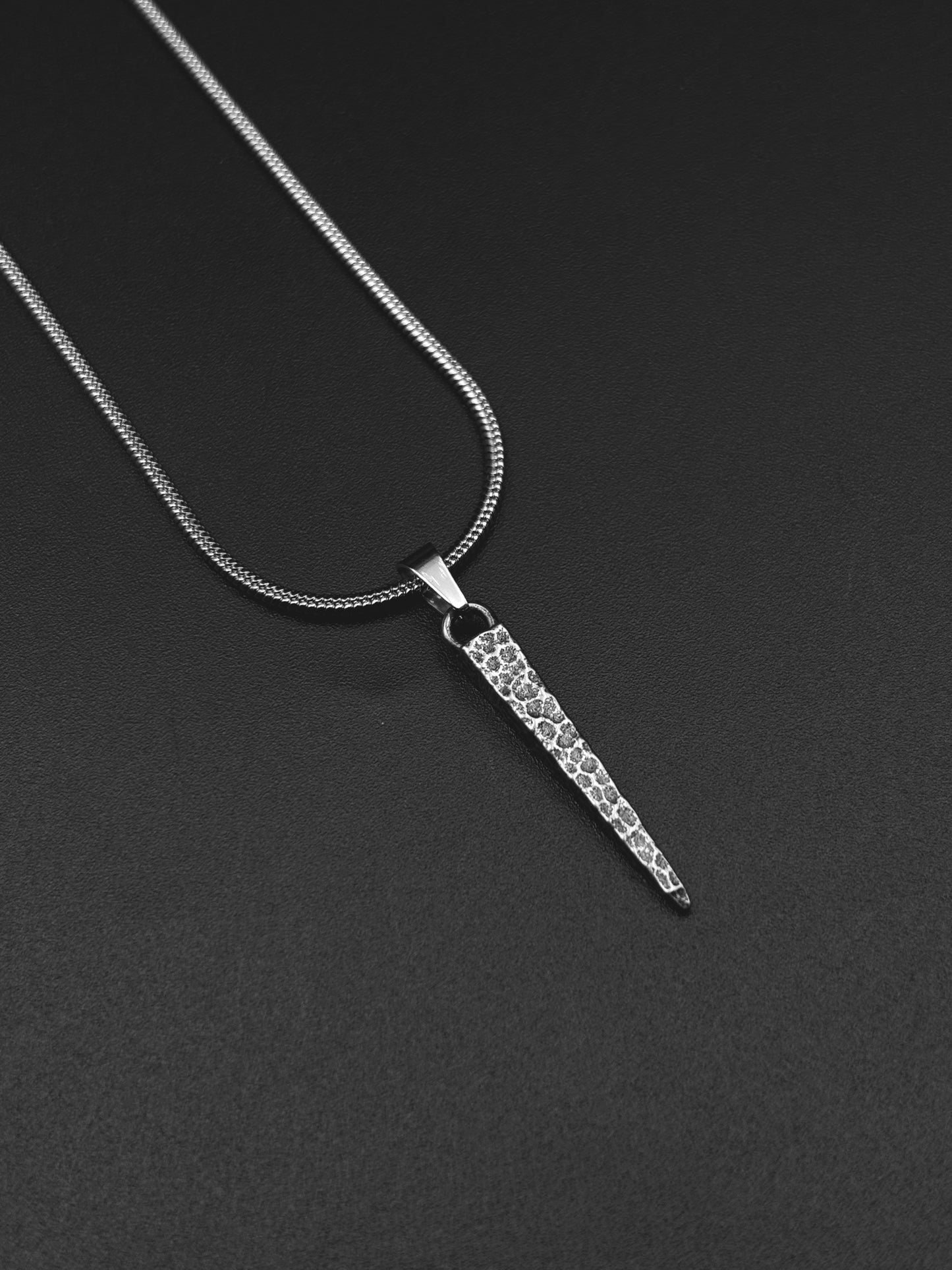 Hammered Spike Pendant  Necklace