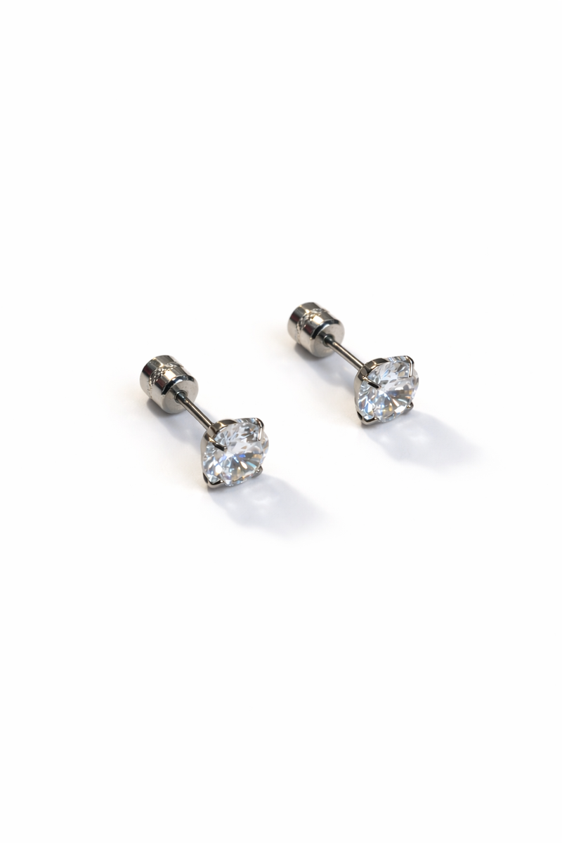 6 mm Solitaire Silver Studs