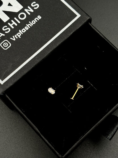 Oval Solitaire Studs (3mm size) Flat Back - Lock