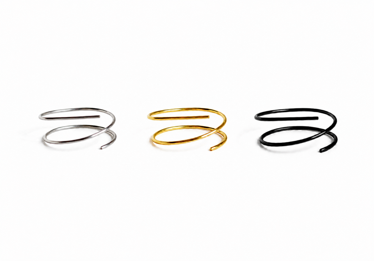 Spiral Hoops / 2 in 1 - Nose Ring / Earing