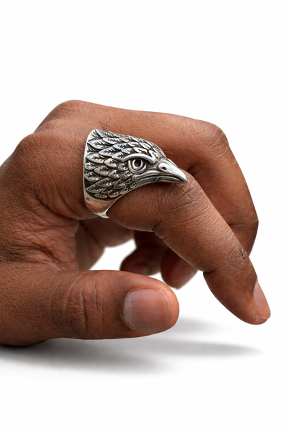 Wild Eagle Head Face Ring