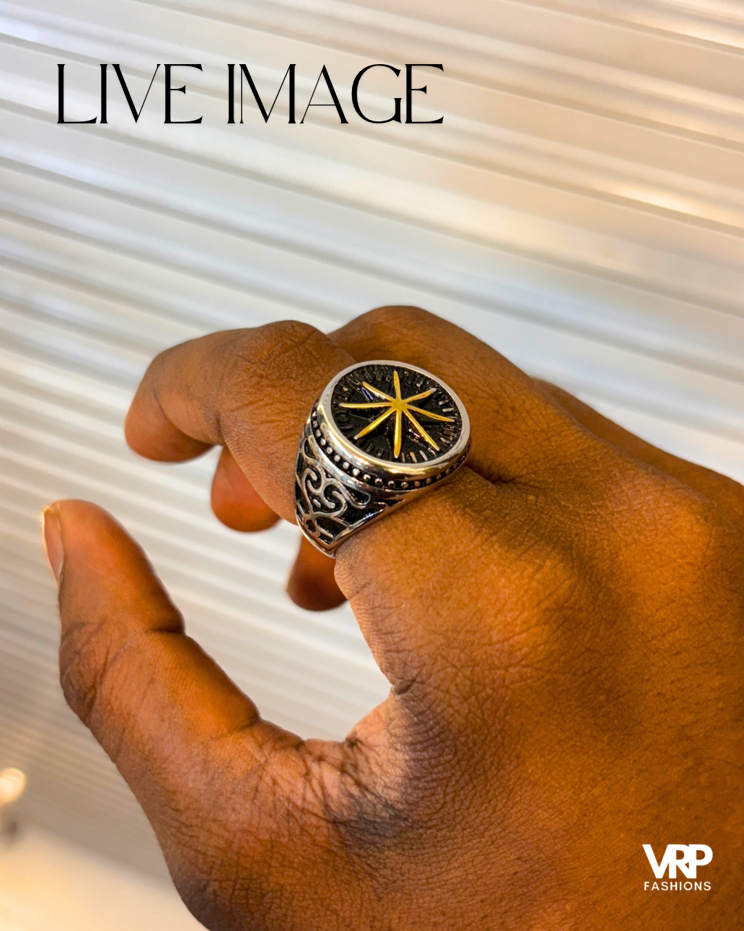 Retro Compass Ring