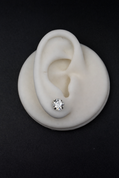 Uncut Diamond Solitaire Studs
