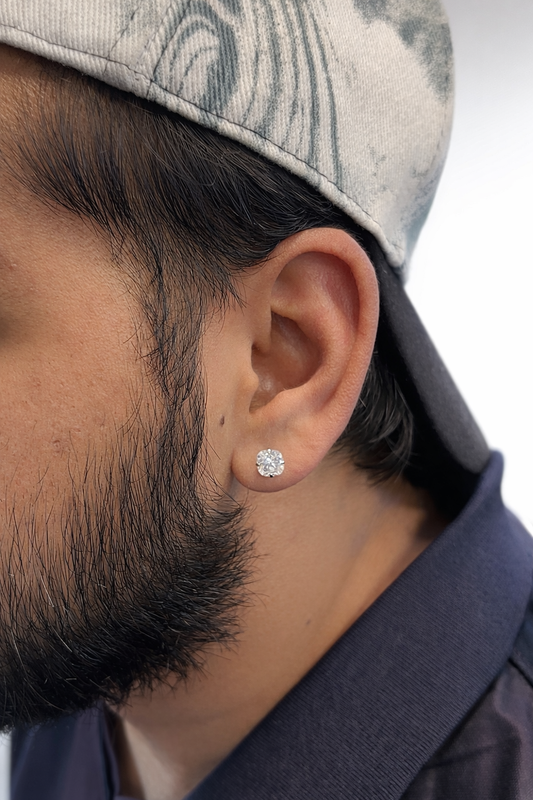 Uncut Diamond Solitaire Studs