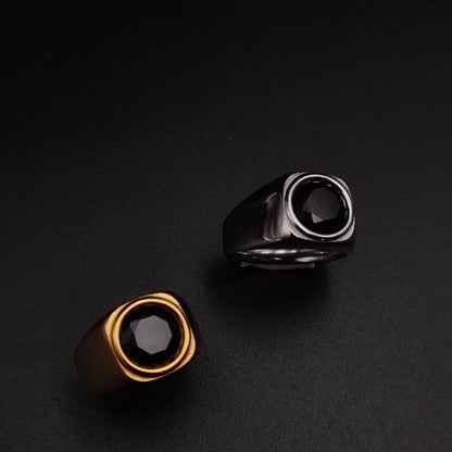 Round Onyx Signet Ring