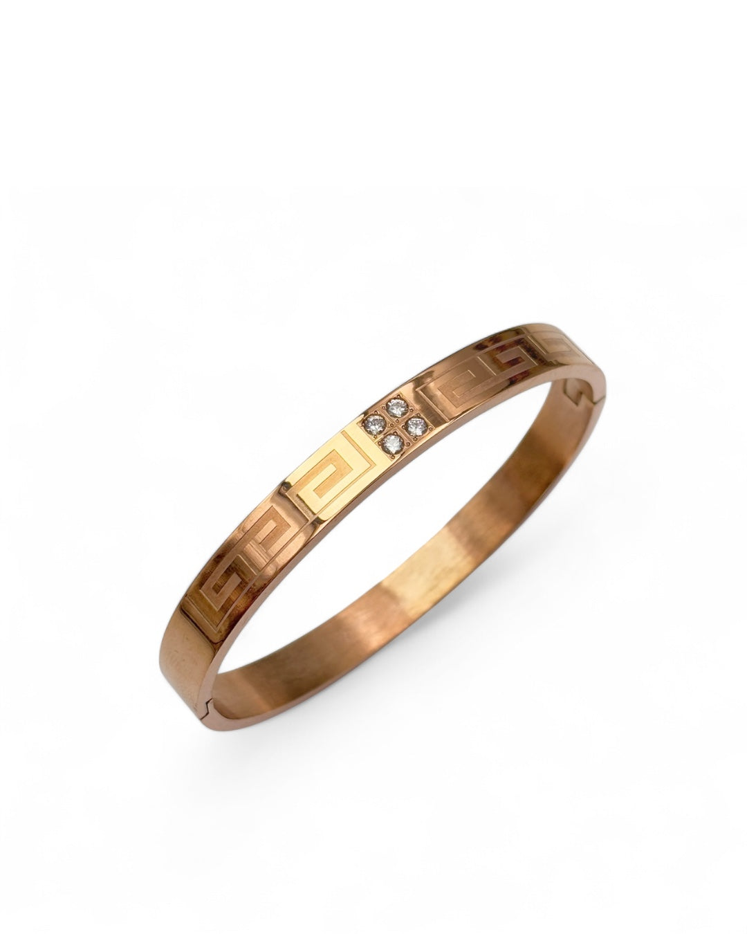 Greeky Diamond Studded Rosegold Kada for Men
