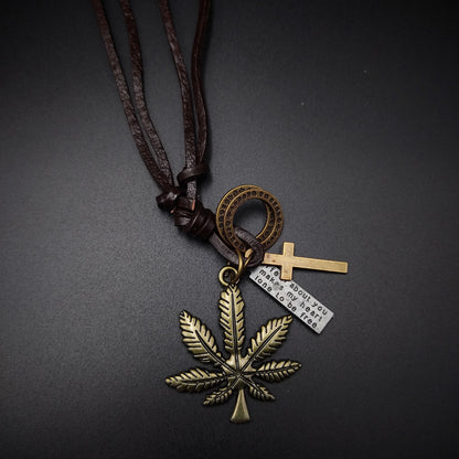 Maple Leather Necklace - Vrp Fashions 